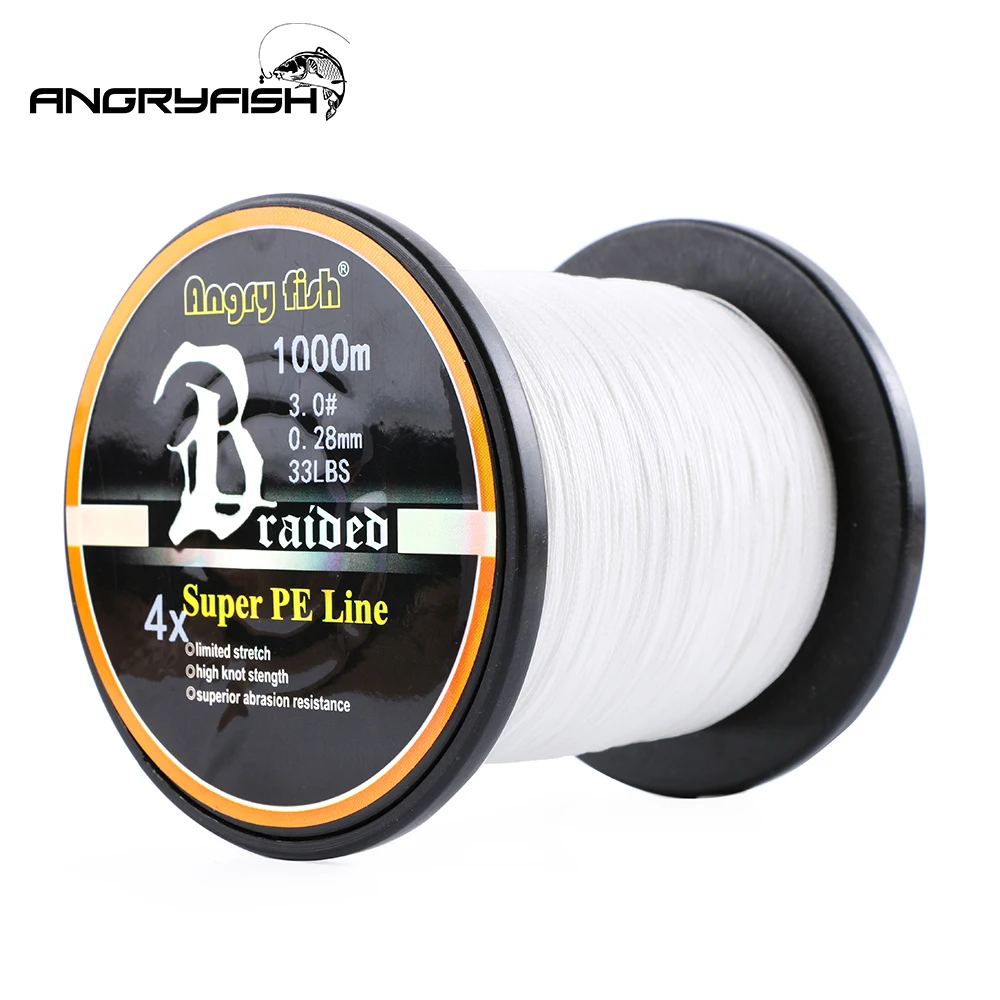 Angryfish 1000m  4 Strands Braided Fishing Line Strong PE Fishing Line  Multifilament Durable Fishline