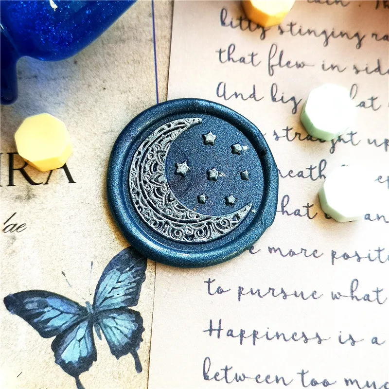 Moon stars Starry sky wax stamp head of Retro Wood Stamp Sealing Wax Seal Stamp Wedding decorativo sealing Stamp wax seals