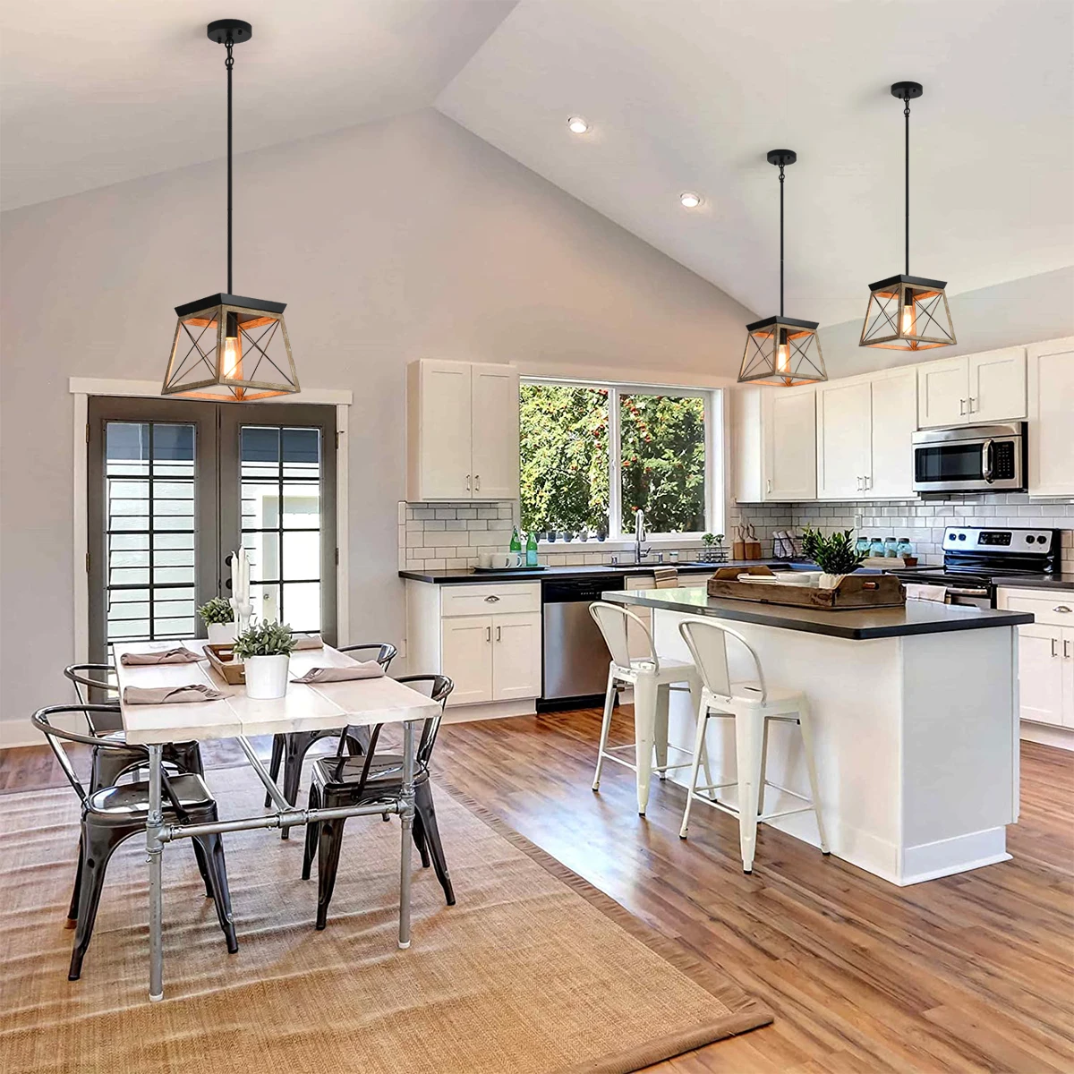 Ganeed lampu gantung kayu Pastoral industri angin Negara untuk lampu depan tunggal lampu dapur restoran kafe Bar kreativitas konter