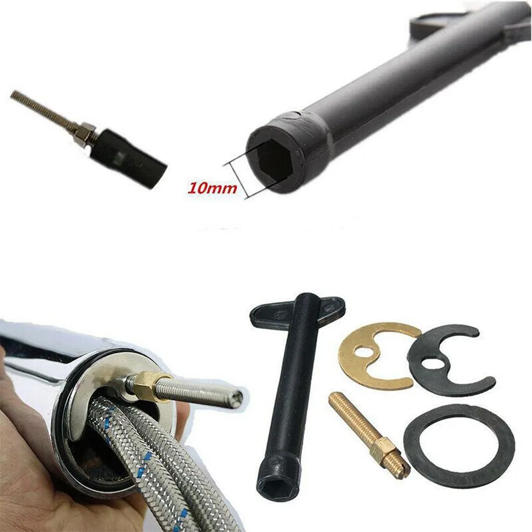 Imagem -02 - Kit de Fixação de Torneira m8 Parafuso Arruela Placa Misturador Monobloco Ferramenta de Peça de Lavatório para Cozinha