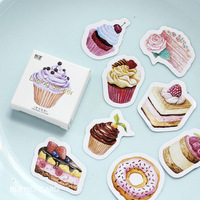 45Pcs/box Creative Dessert Cake Papers Stickers Flakes Vintage Romantic Love For Diary Decoration Diy Scrapbooking Sticker