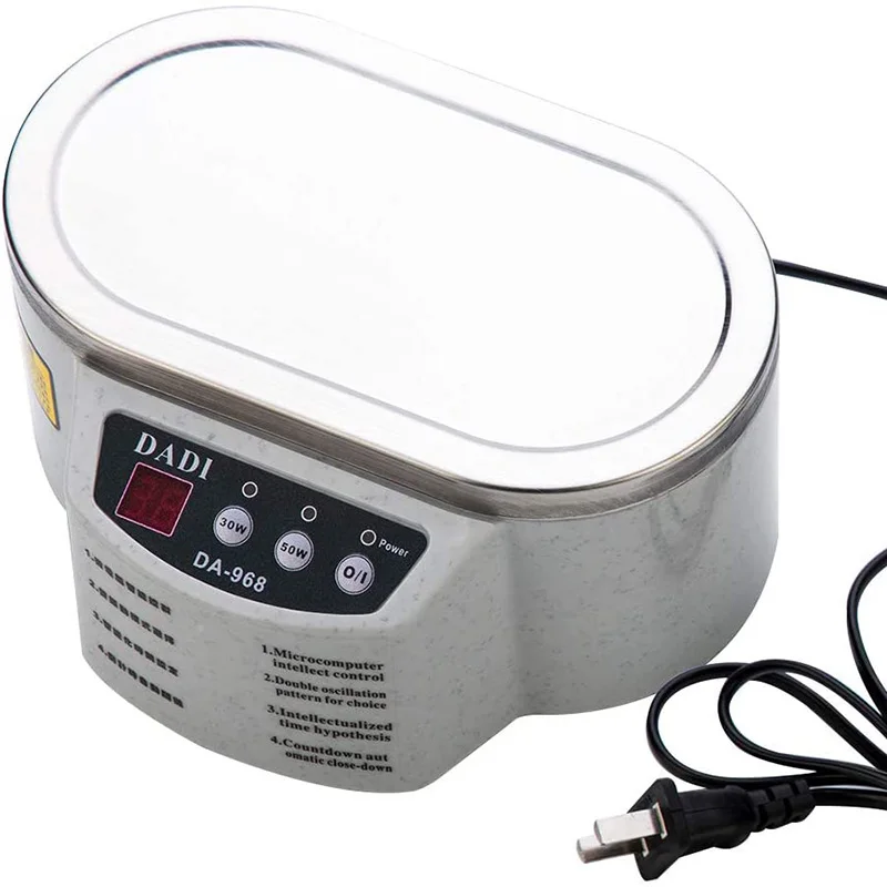 30/50W Professional Ultrasonic Cleaner 40Khz 600ml Portable Sonic Jewelry Cleaner Machine for Glasses Rings Dentures Diamonds