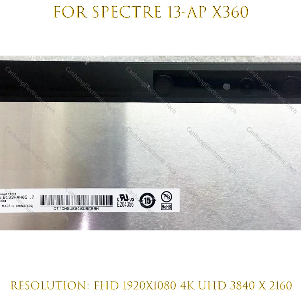 Imagem -05 - Lcd Touch Screen Digitador Substituição Assembly hp Spectre X360 Laptops 13 ap 13-ap0003np L303511j1 133 Pol
