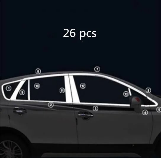 Car styling stainless steel glass window garnish pillar middle column trim for Suzuki S-cross SX4 2015 2016 2017