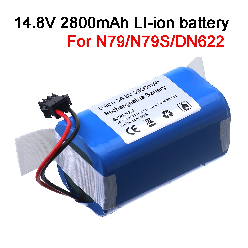 14.8 فولت 2800 مللي أمبير بطارية ليثيوم أيون ل Conga 990 ، 1090 تيسفور X500 Ecovacs Deebot N79 N79S DN622 Eufy RoboVac 11 11S RoboVac 30 الخ