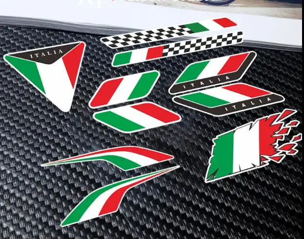 Italy flag  Italia Motorcycle Sticker  Racing Reflective Vinyl  Motocross Motorbike Helmet Car Decals biker