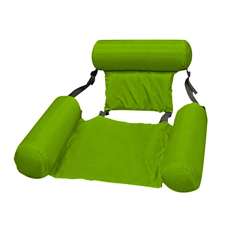 PVC Inflatable Floating Chair Bed Water  Foldable Float Lounger Air Mattresses For Summer Swimming Accessories With Inflator