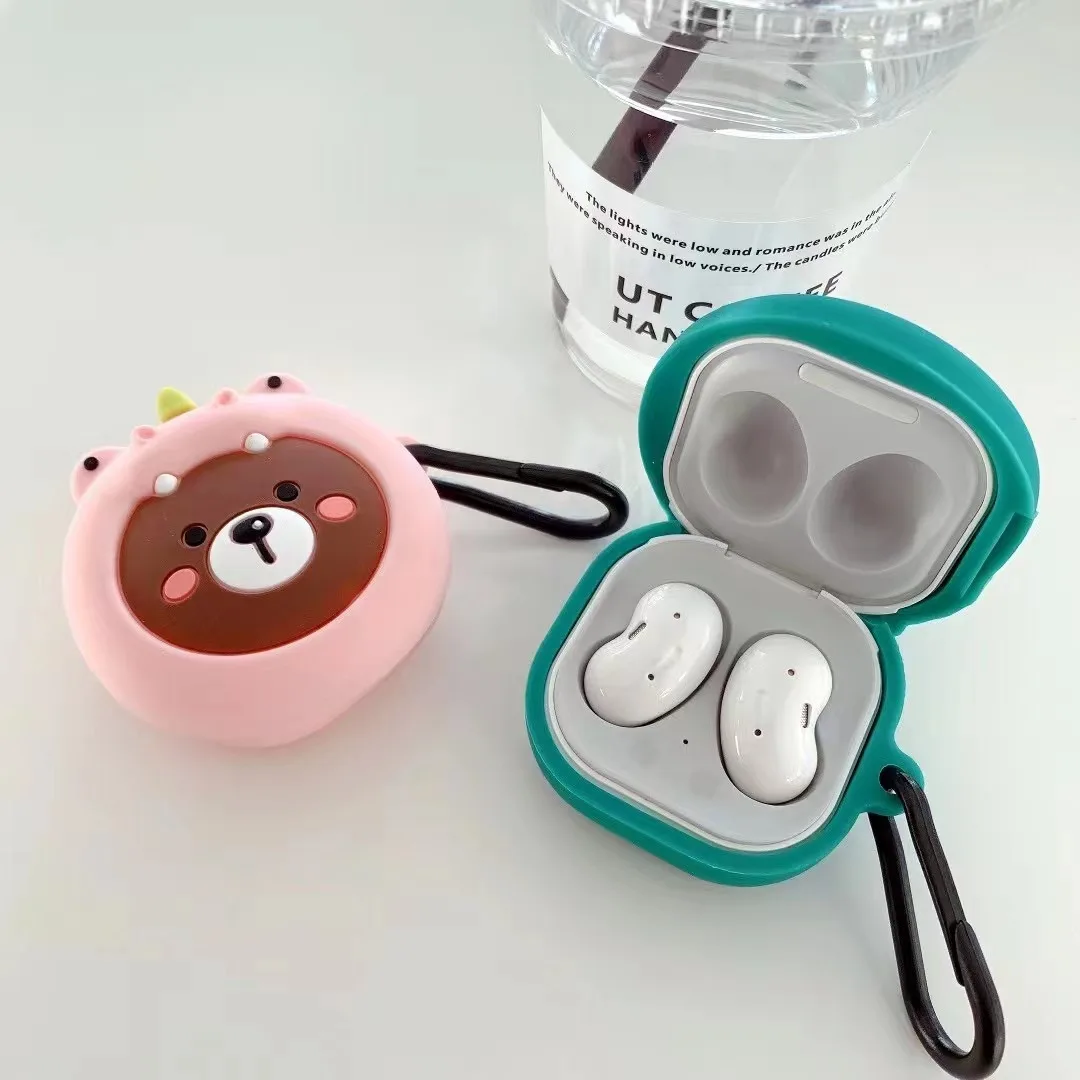 لطيف الكرتون خنزير سماعة غطاء لسامسونج غالاكسي براعم برو حافظة سيليكون ل غالاكسي براعم لايف براعم 2 سماعة صندوق