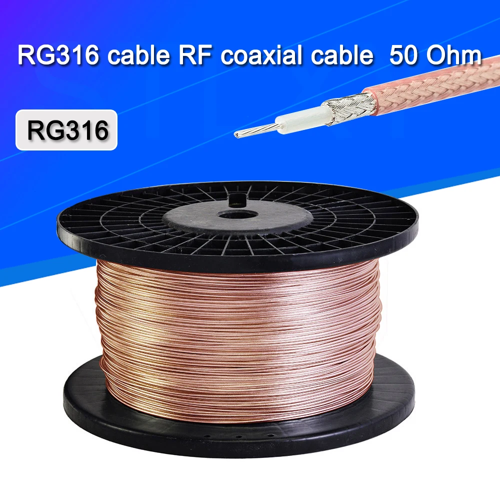 RG316 cable RF coaxial cable 2.5mm 50 Ohm Low Loss for crimp connector fast shipping