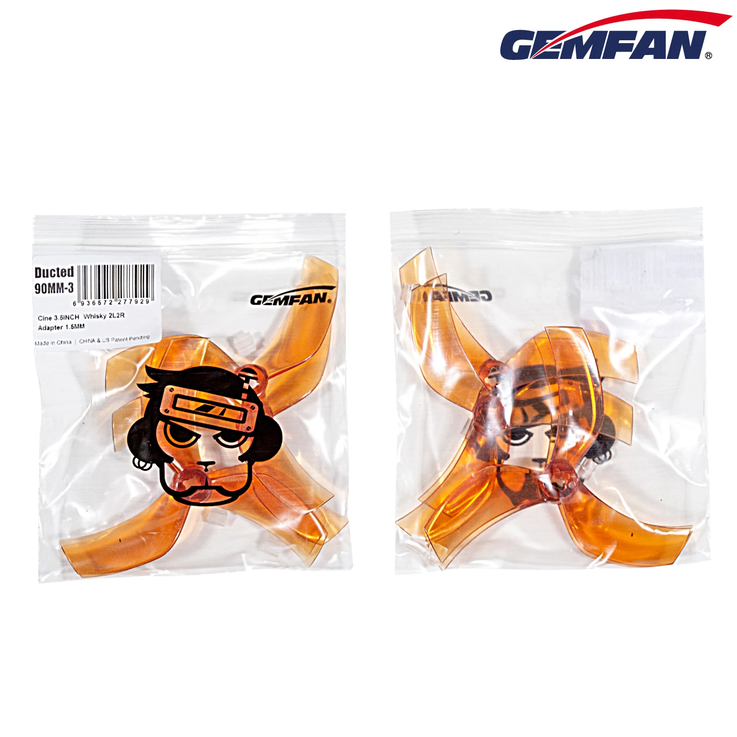 2Pairs Gemfan D90 Ducted 90mm-3 3-Blade PC Propeller for FPV Racing Freestyle 3.5inch Cinewhoop Ducted Drones Replacement Parts