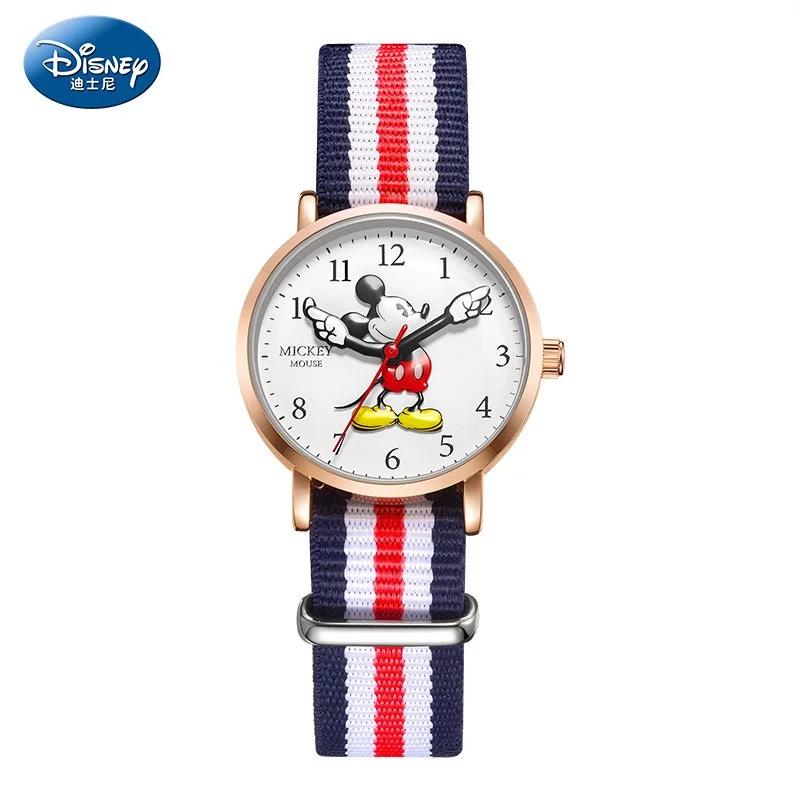 Disney Unisex Micky Minnie Mouse Children Casual Cartoon Quartz Wristwatch New Cute 3D Stereo Dial  Boy Girl Student Gift Clock