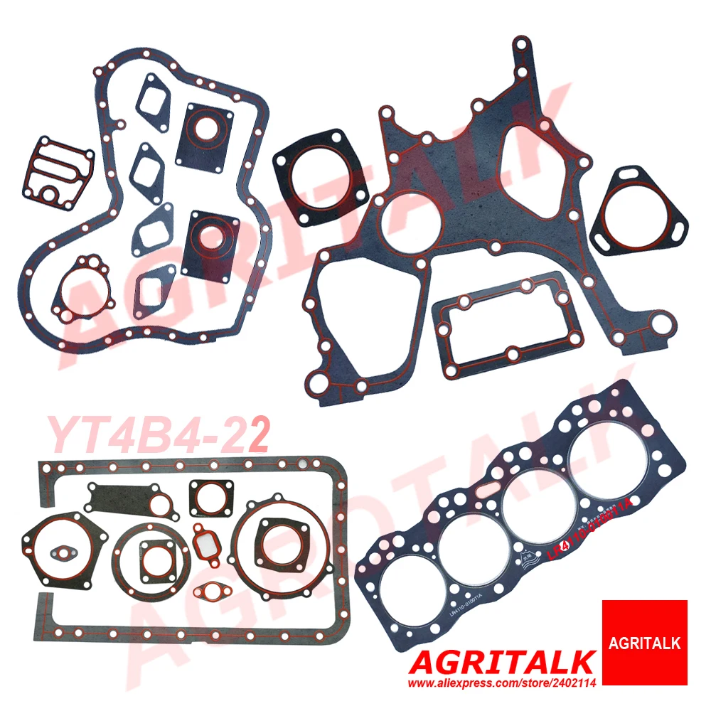 Set of gaskets including the cylinder head gasket for Yituo engine YT4B4-22 / YT4B4-23, Part number: