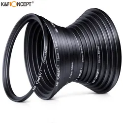 K&F CONCEPT  18pcs Camera Lens Filter Step Up/Down Adapter Ring Set 37-82mm 82-37mm for Canon Nikon Sony DSLR Camera Lens