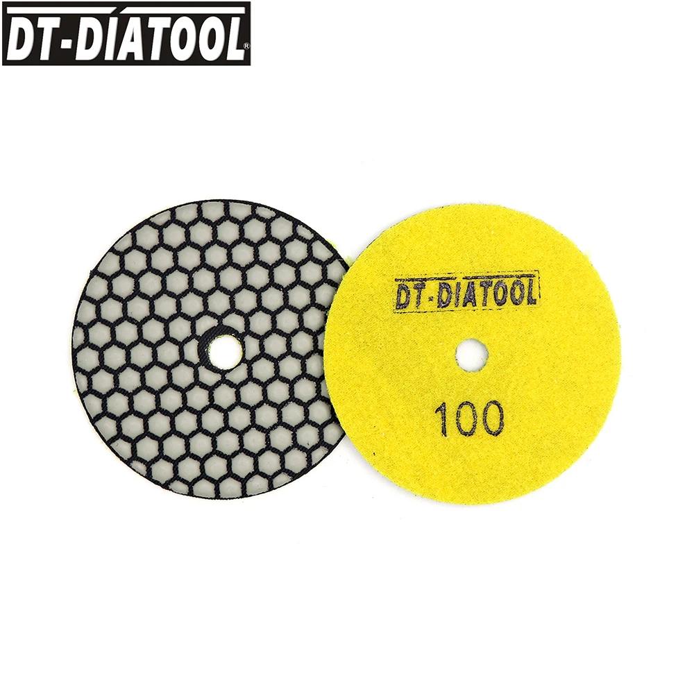 DT-DIATOOL 8 Stks/set Flexibele Resin Bond Diamond Droog Polijsten Pads Schuurschijf Voor Graniet Marmer Dia 4 "/100mm