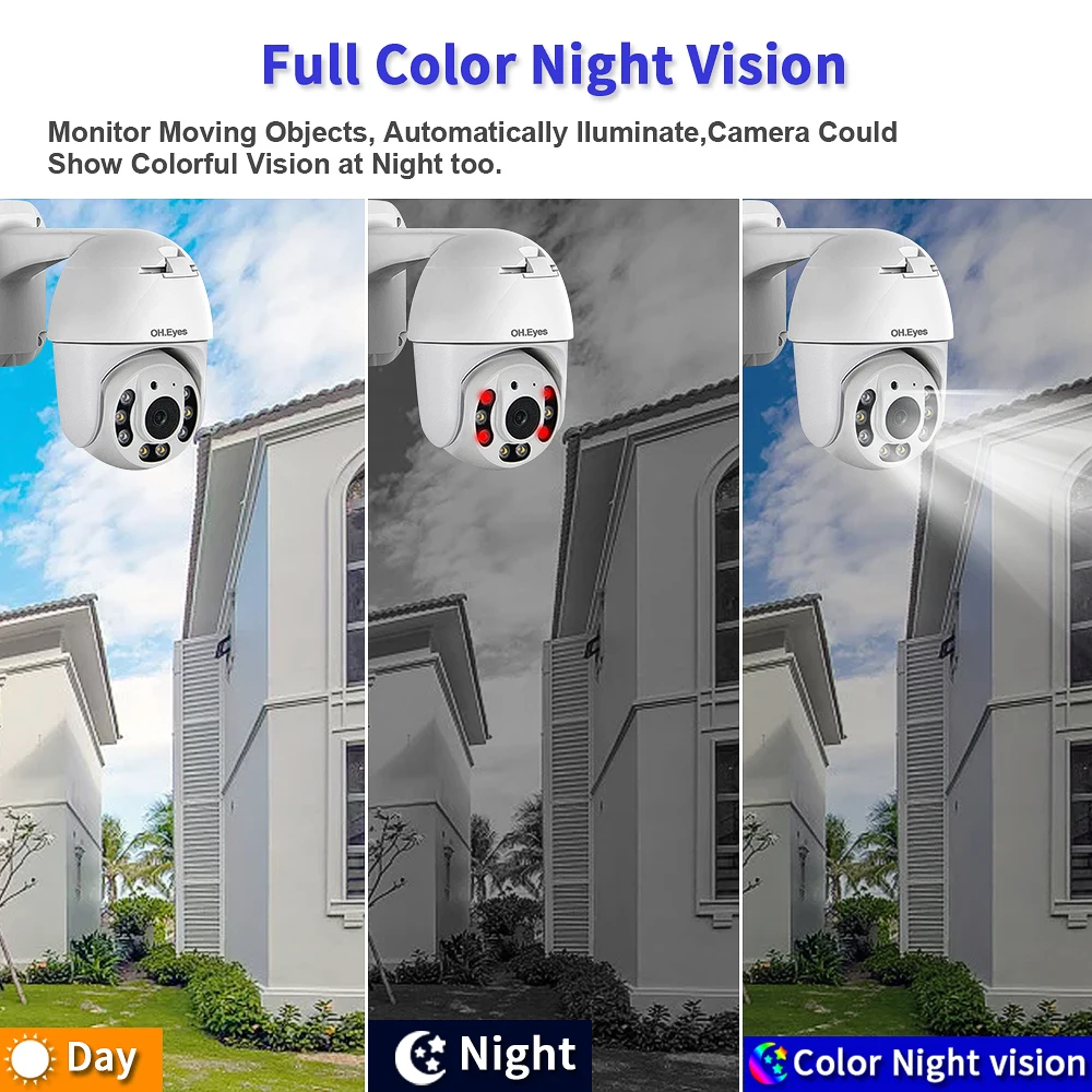 5MP POE PTZ IP Camera Outdoor Street Motion Detection Color Night Vision Two way Audio Video Surveillance Camera 2MP Home
