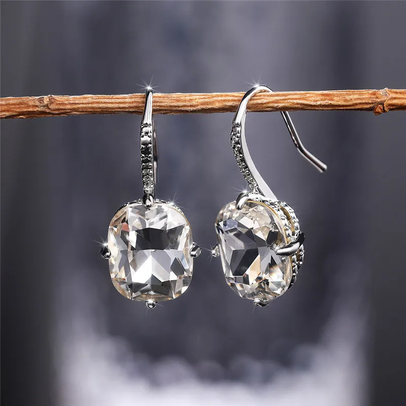 

Luxery Square AAA Cubic Zirconia Drop Earrings for women fashion jewelry 2021 Bridal Party Gift Birthday Earrings