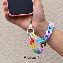 Colorful Acrylic Charm Phone Chain Lanyard For Women Mobile Telephone Straps Phone Case Jewelry Accessories