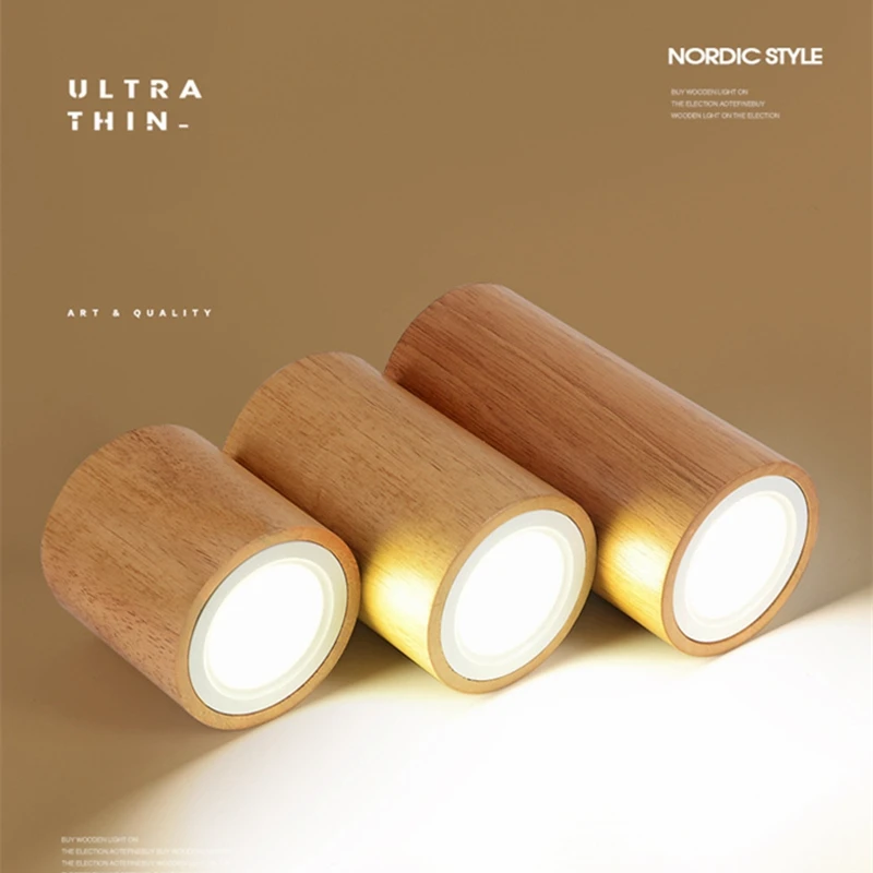 Lámpara de techo Led de madera nórdica, accesorio de iluminación redondo para pasillo interior, dormitorio, sala de estar montada en superficie,