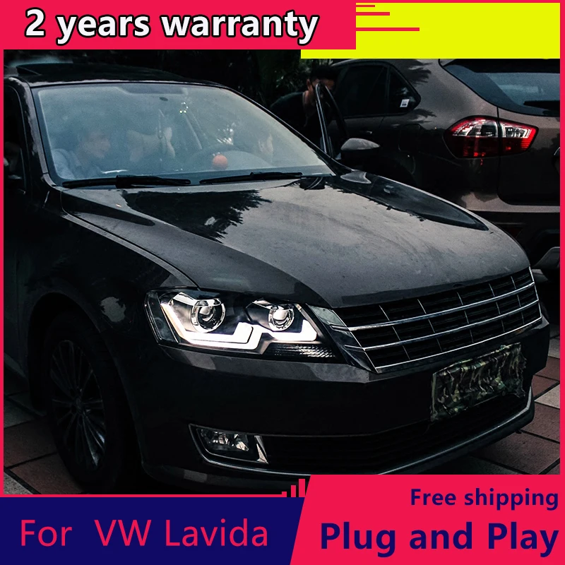 KOWELL Car Styling For VW  Lavida 2012-2014 for Volkswagen Lavida head lamp LED DRL Lens Double Beam H7 HID Xenon bi xenon lens