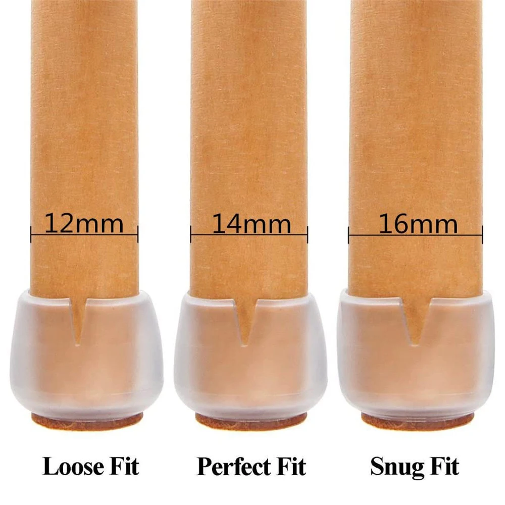 32PCS Non-slip Table  Chair Leg Covers Wooden Floor Protector Furniture Feet Pads Caps for 12-16mm Circle Diameter