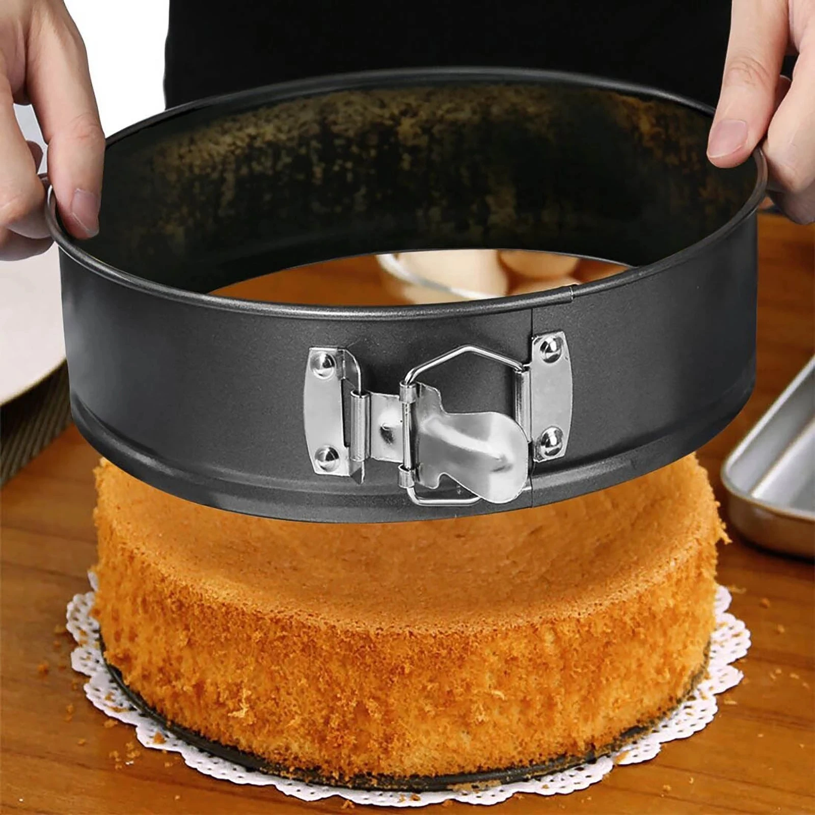 18/20/24/26/28 CM Pan Carbon Steel Baking Mold Bakeware Non Stick Spring Form Round Cake Baking Pan Cake Tool Kitchen Gadget