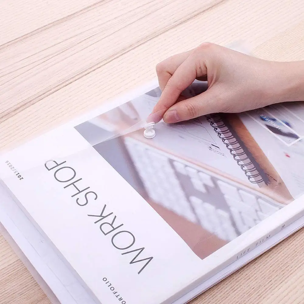 5PCS/Set A4 Size Plastic Envelopes Clear Document File Envelope Folders with Snap for School Home Office Organization