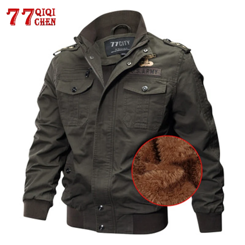 

Winter Thicken Tactics Military Jacket Men Wool Liner Jaqueta Masculina Plus Size M-6XL Pilot Jacket Coat Men's Bomber Jackets