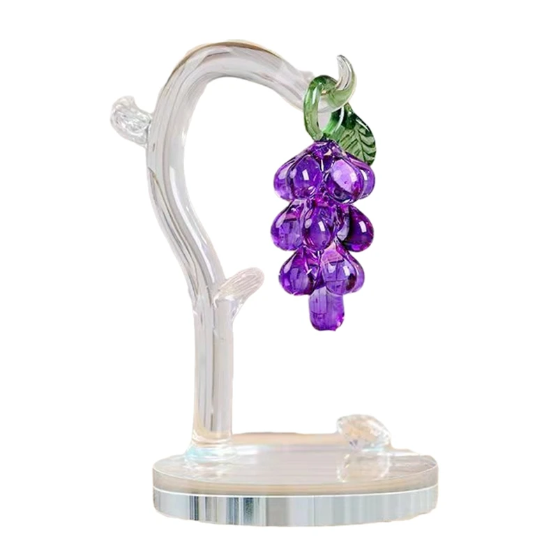 Fengshui Tree Crystal Craft Ornament Glass Grape Tree Figurine Protection for Money Fortune Tree Home Decor Good Luck Gift