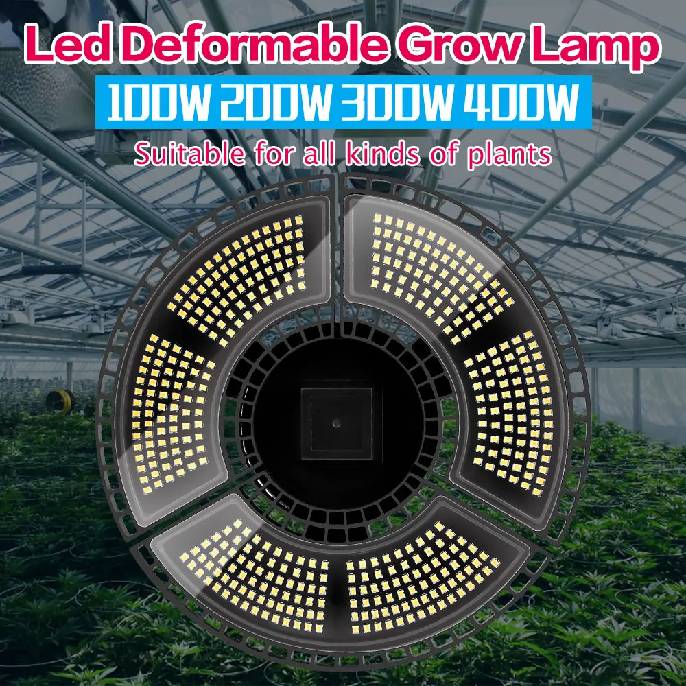 Luz LED impermeable para cultivo de plantas, lámpara de espectro completo, E27, 100W, 200W, 300W, 400W, E26
