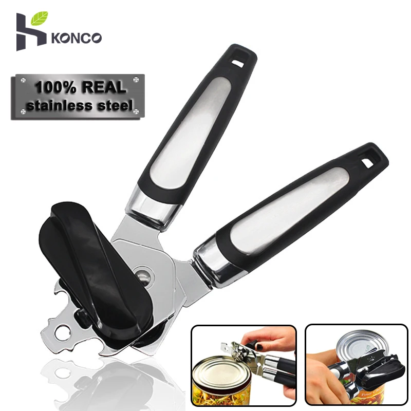 

Konco Stainless Steel Cans Opener Professional Ergonomic Manual Can Opener Household Can Opener Bottle Opener Kitchen Gadgets