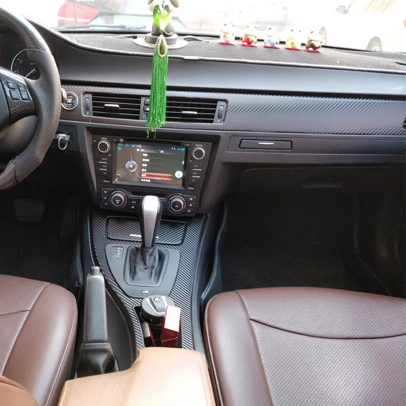 Car Accessories5D Carbon Fiber Molding Sticker  For BMW 3 Serie e90 2005-2012 4Door Interior Central Control Panel Decoratendle