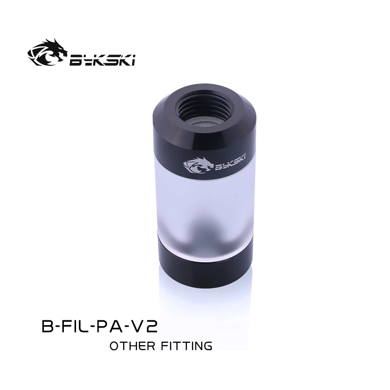 Bykski B-FIL-PA-V2 Double G1/4 Metal +Acrylic Filter Water System Dedicated Dual Spiral Pattern Brass Connector Computer Fitting