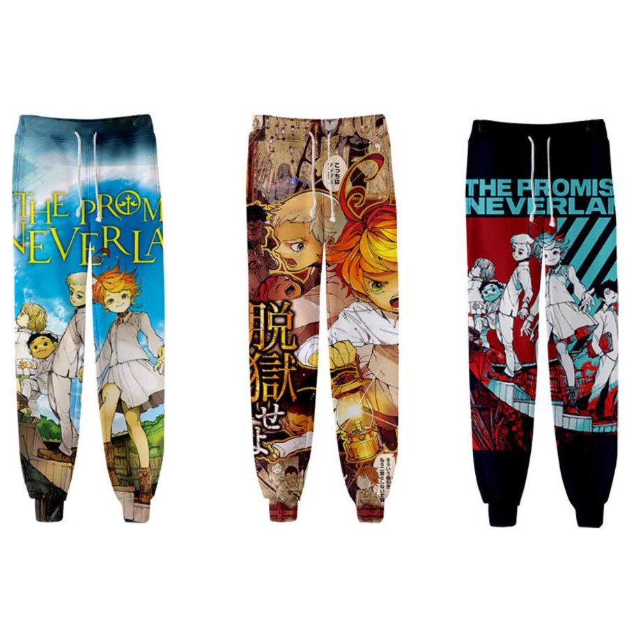 

Костюм для косплея для мужчин и женщин, японские джоггеры с 3D рисунком аниме «Обещанный невевер», повседневные брюки, спортивные штаны в стиле хип-хоп, костюм Эммы Нормана Рэй