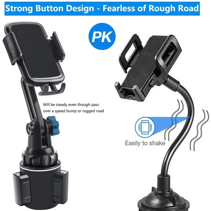 Car Cup Holder Cellphone Mount Stand for Mobile Cell Phones Adjustable Car Cup Phone Mount for Huawei Samsung