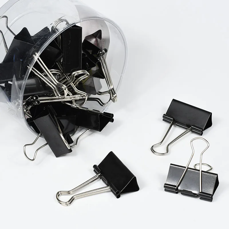 6341Metal Binder Clips Black Clips 24Pcs Home Office Books File Paper Clip Food Clips Strong clamping force Easy classification