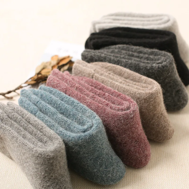 High Quality Wool Socks Super Thicker Women Winter Warm Socks 7 Color Women Female Tube terry Socks