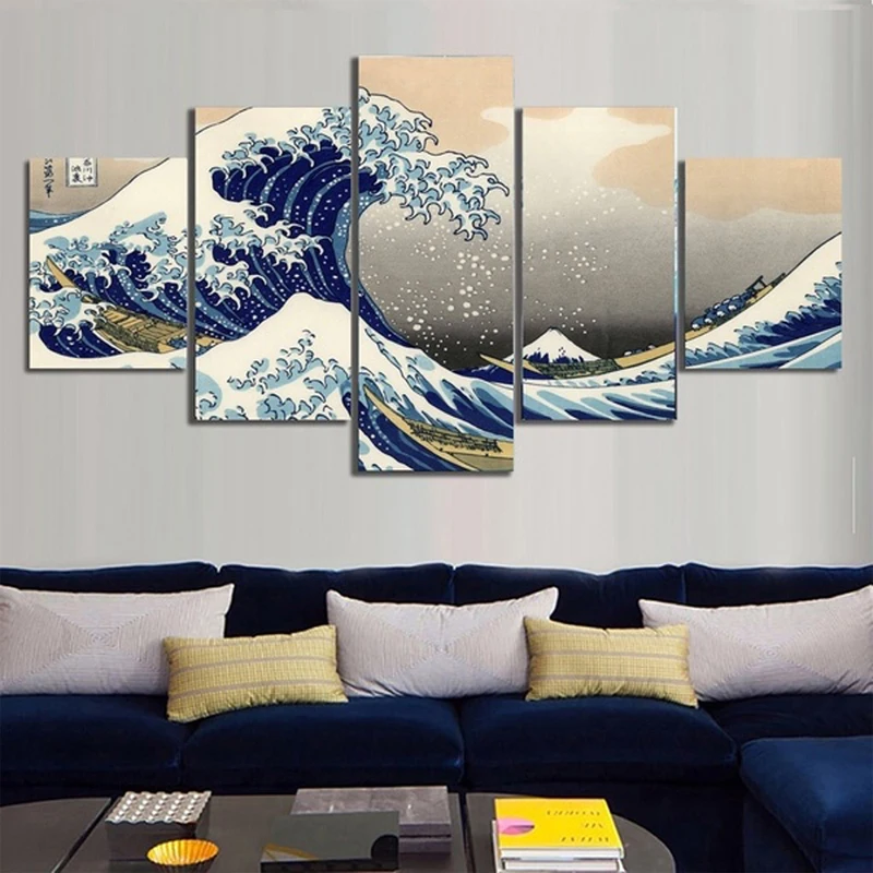 

Kanagawa View of Mount Fuji Diamond Painting Full Square Round Drill Diamond Embroidery 5 pcs Picture Of RhinestoneZP-2671