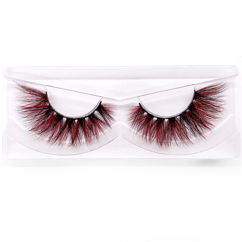 3D color mink fake lashes Halloween Party makeup colored individual dramatic Cosplay false eyelashes colorful Extension tools