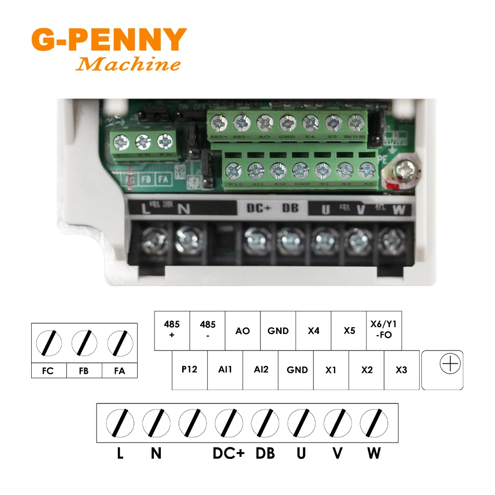 0.8kw ER11 Air cooled spindle motor Diameter 65mm 4pcs ball bearings & 1.5kw QL Inverter VFD & 65mm Aluminium Bracket