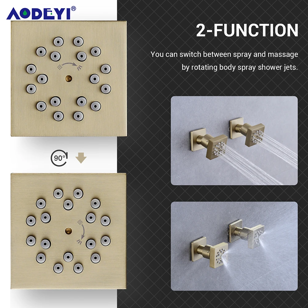 Sproeikop Body Jet Hydraulisch - Shower Body Jet Massage Spray Square recensie en prijs
