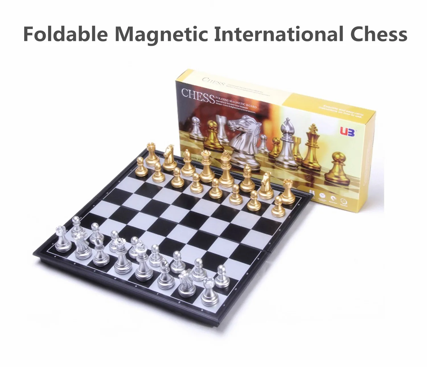 2024 New Folding  Portable Chess Board Magnetic Travel Chess Set  For Kids And Adults Medieval International Chess Best Gift