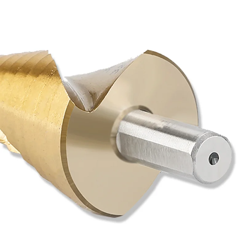 UCHEER 4-12/4-20/4-32 Step Drill Bit Hss Cobalt Titanium Coating Triangle Drill Spiral Groove Drilling Tool Aluminum Hole Cutter