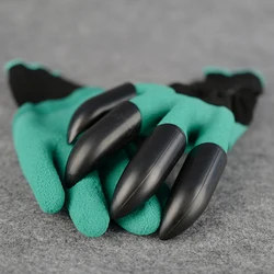 Hand Claw Green Plastic Garden Rubber Gloves Gardening Easy For Digging Planting Waterproof Insulation Household Work Gloves