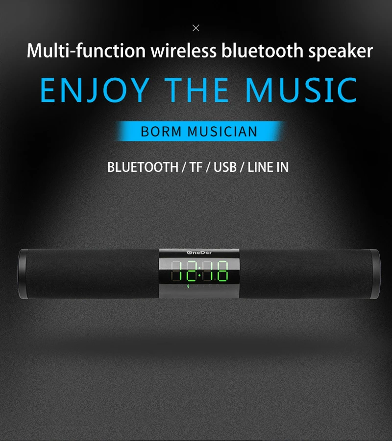 Home Theater Portable Column Bluetooth Soundbar Home TV Speaker Wireless Remote Control Alarm Clock Radio Subwoofer for AUX USB