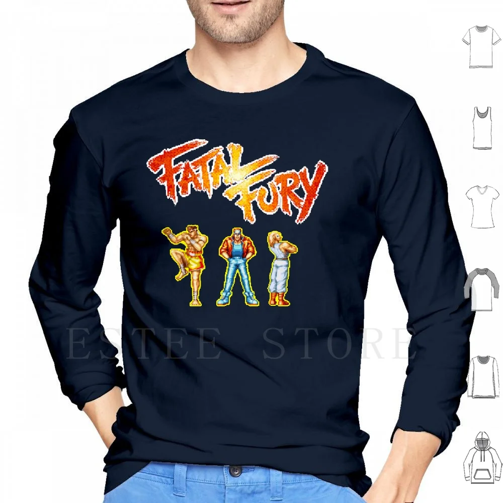 Fatal Fury ( Neo Geo ) Hoodie Long Sleeve Fatal Fury Neo Geo King Of Fighters Shodown Snk Arcade