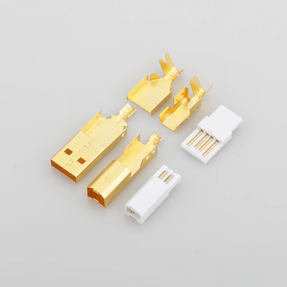 Hochwertiger, vergoldeter USB-Stecker, USB-A+USB-B, Typ A-B, für DIY-USB-Kabel, hergestellt in Taiwan. – Detail 7