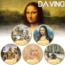 Italy Da Vinci Mona Lisa Gold Gold Plated Coins Collectibles Metal Original for Coins Souvenir Christmas Gift
