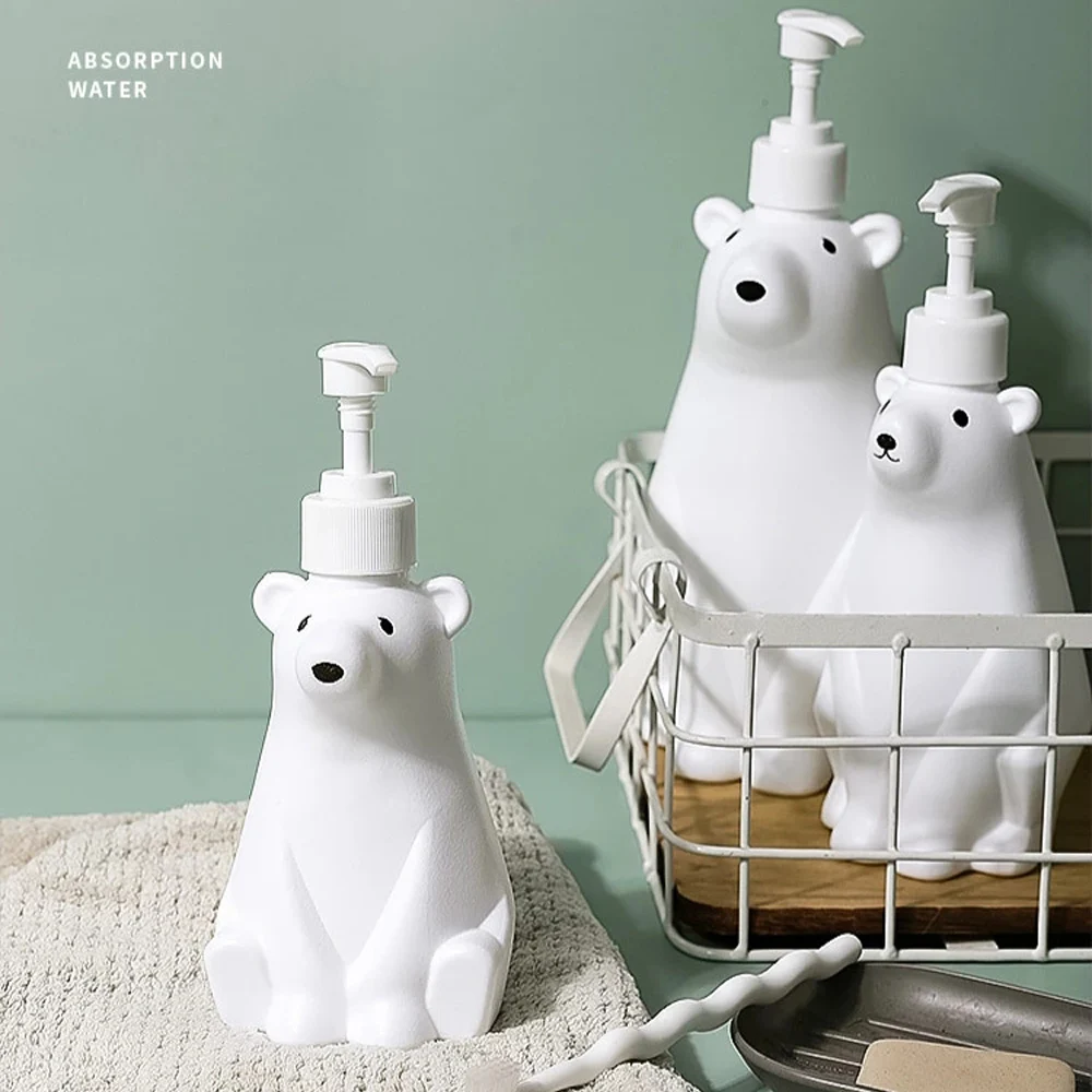 300/450/900ML Net Red Bear Shower Gel Dispenser Shampoo Container Lotion Dispensing Bottle Detergent Storage Bottle Household