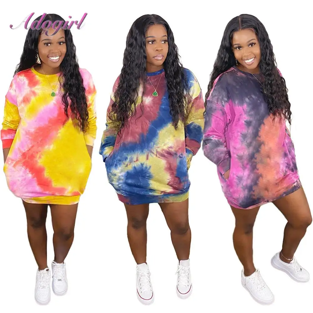 women tie dye dress