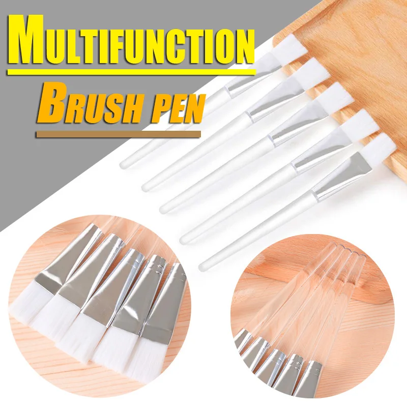 100 Stuks Transparante Zachte Borstel Set Makeup Brush Diy Olieverf Aquarel Borstel Metalen Ring Nylon Borstel